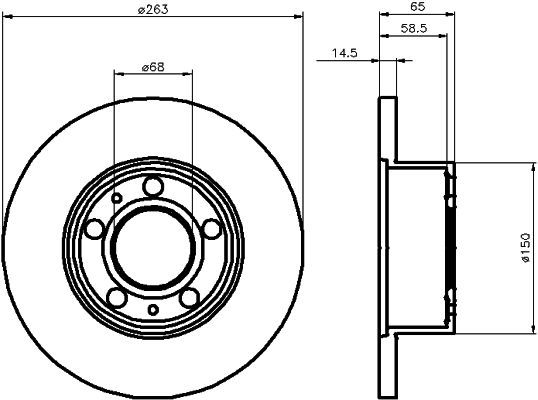 HELLA PAGID Тормозной диск 8DD 355 100-451